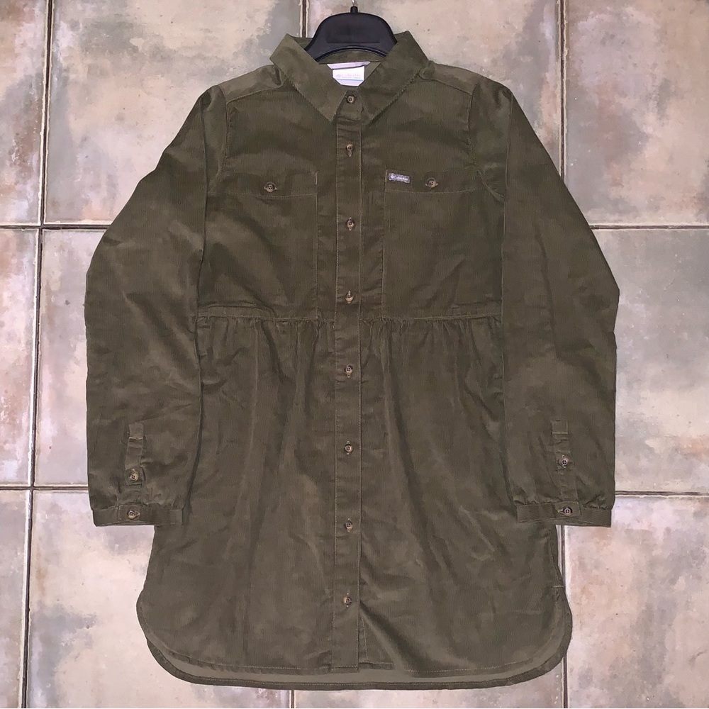 Columbia Youth Girls Corduroy Rockfall Shirt Dress- Size Large (14/16)